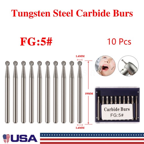 10Pcs FG Dental Carbide Burr Burs Drills FG 2/3/4/5/701/ 330/1558 for High Speed - Picture 61 of 142