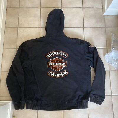 HARLEY DAVIDSON Reversible Jacket Coat Embroidered Men Medium Rare 2008 Vtg