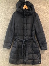 Weekend Max Mara Urban Coat Size M Blue Down Filled Belted Hooded Puffer Women's