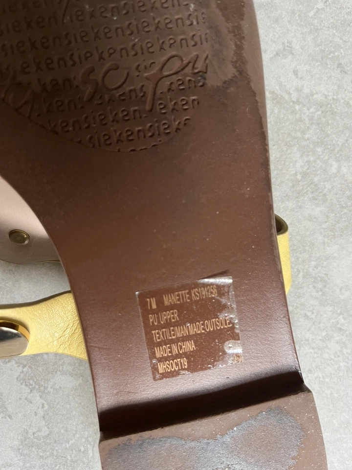 Sandalias/chanclas Kensie sin cordones amarillo/dorado Manette 7 cuero Foto 4 de 4