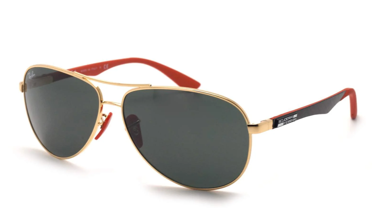 New Ferrari RAY-BAN Sunglasses RB 8313-M F008/71 Gold Red  display picture 3