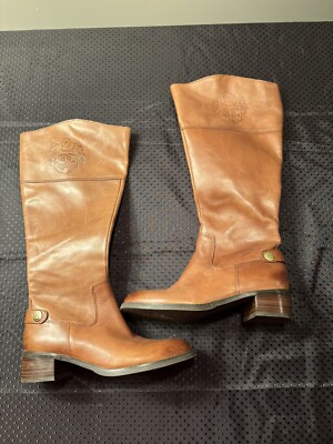Vintage Etienne Aigner Women s Riding Boots E-Chip Brown Size 5.5