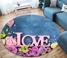 3D Love Rose Romance NBC495109 Game Rug Mat Elegant Photo Carpet Mat Romy