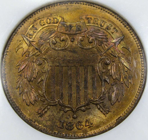 1864 Two Cent Piece NGC/CAC MS-64RB...Flashy, Pretty Tone, PQ Fatty NGC Holder!!