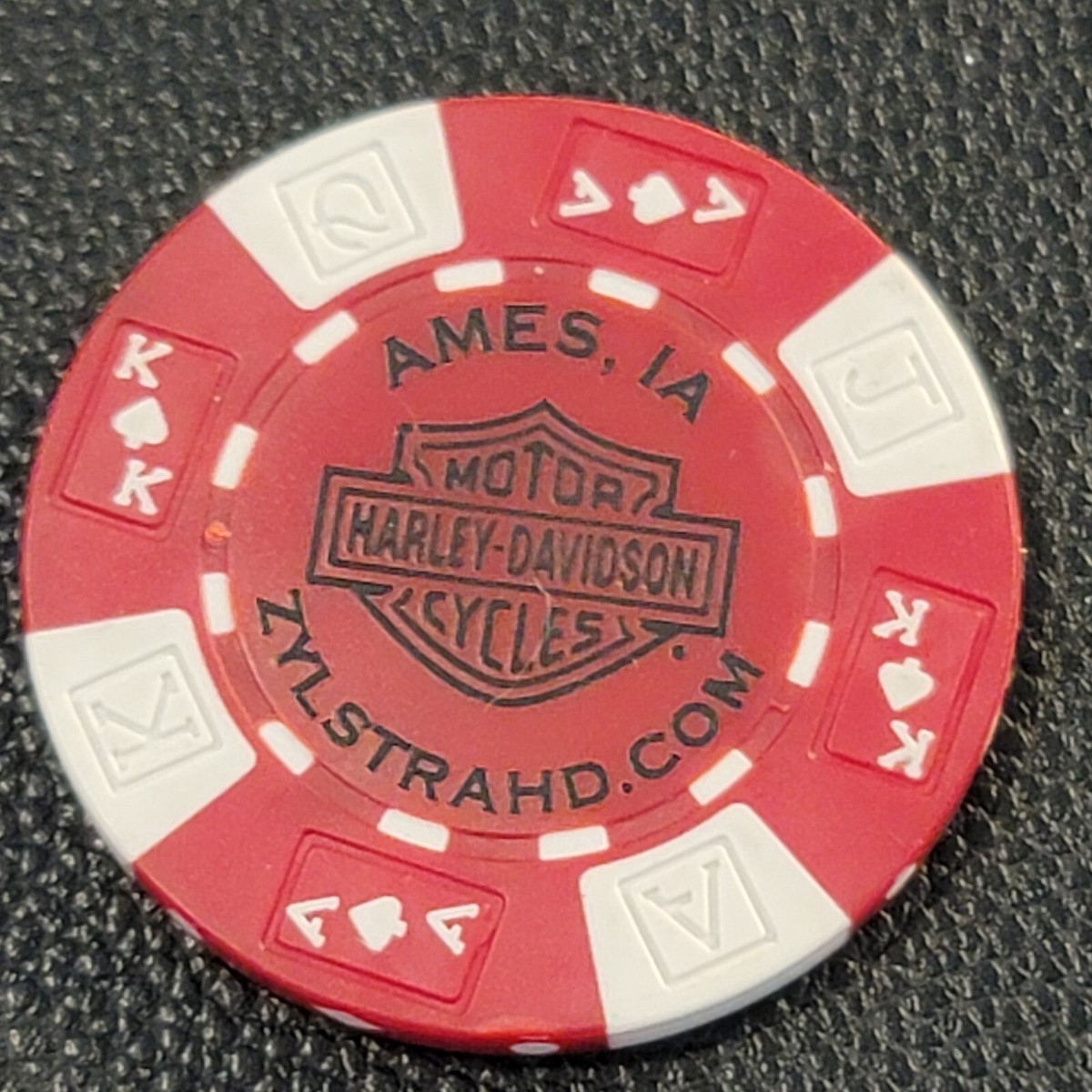 Johnny&#39;s - harapeko678910 ZYLSTRA HD ~ IOWA (Blue AKQJ) Harley Davidson Poker Chip | eBay