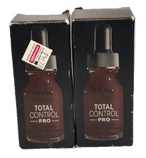 2 Pack NYX Total Control Pro Drop Foundation TCPDF25 Deep Ebony .43 oz