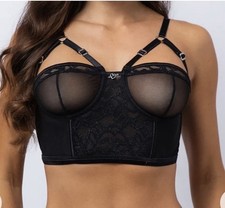 Wicked Weasel Crave "Fatal Attraction" Justina Black Bustier Bra 34C NWT