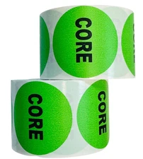 Core Labels - 2" Round Green Quality Control Inventory Stickers 2RLS of 500EA