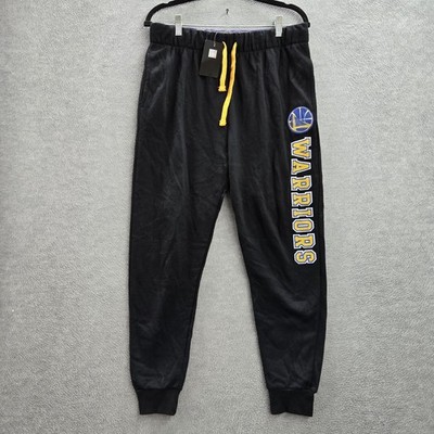 Golden State Warriors Men Activewear Pants M Black NBA Graphic UNK NWT