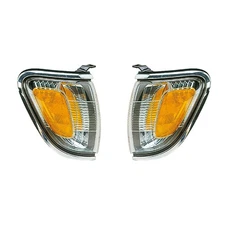 Corner Side Marker Lights Pair Set for 01-04 Toyota Tacoma (Chrome) Left & Right
