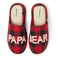 Men's Dearfoams Papa Bear Slippers 13-14, Buffalo Plaid 