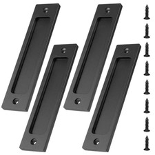 4 Packs Sliding Barn Door Closet Handles Pulls, Rectangular, 6Inch Recessed
