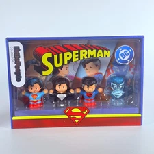 NIB Fisher-Price Little People Collector DC Superman Figure Pack Toy 4 pc Set