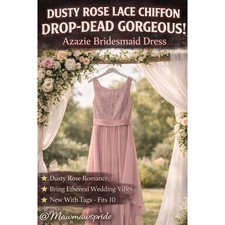 Azazie Dusty Rose Lace Chiffon Bridesmaid Dress A10 Blush Pink Formal Wedding