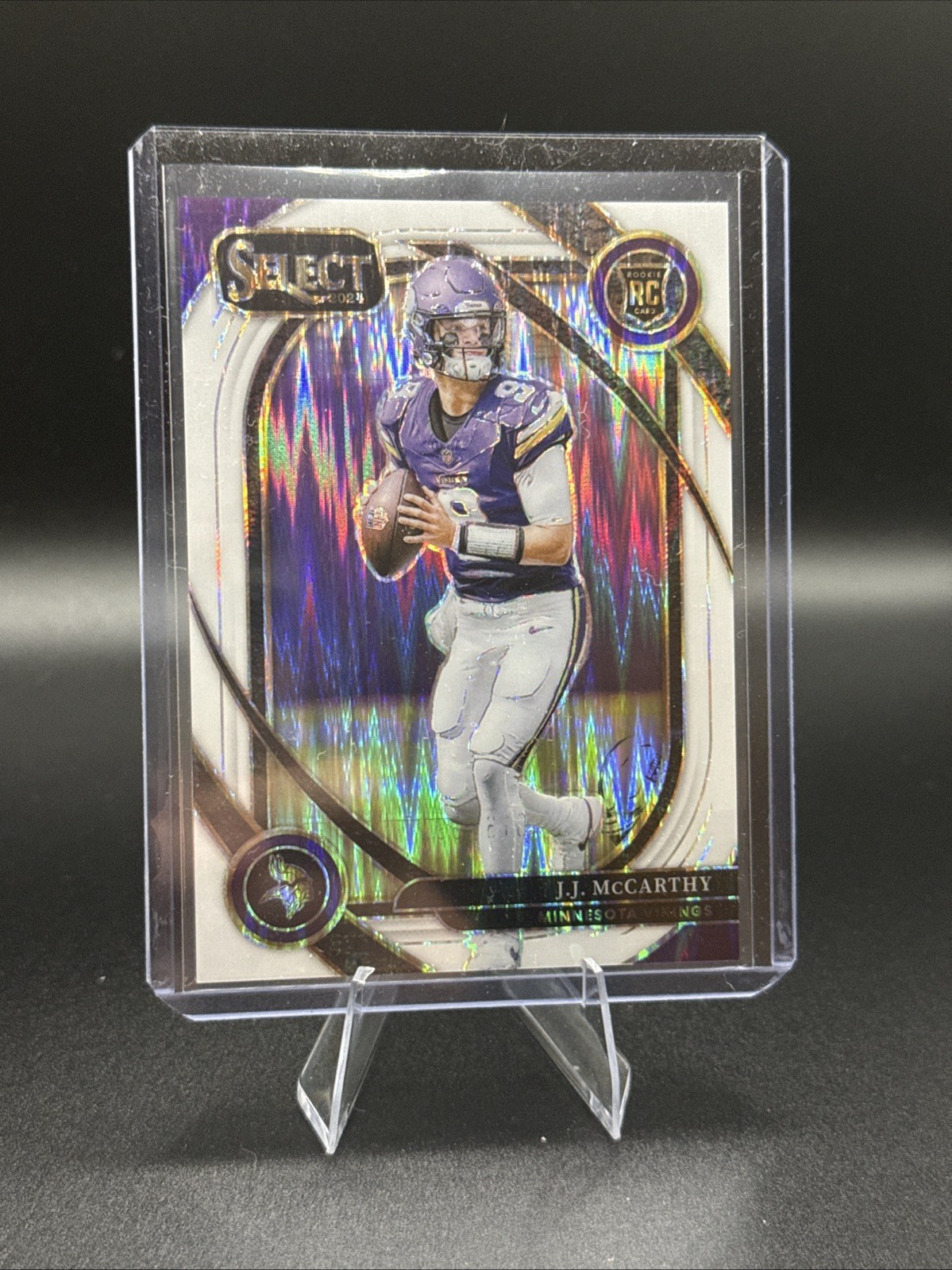 2024 Panini Select - Club Level J.J. McCarthy #246 White Shock Prizm /199 (RC)
