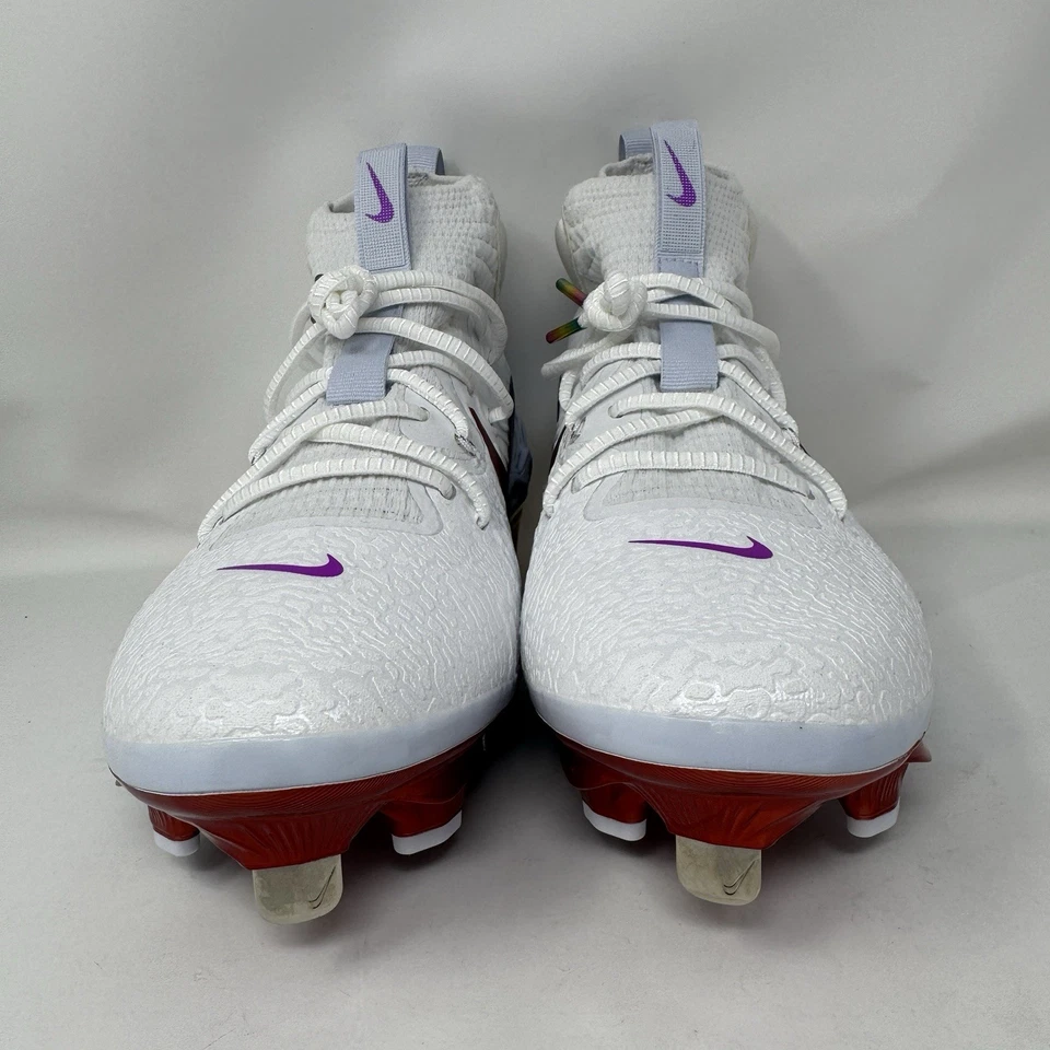 Nike Alpha Huarache NXT Baseball Cleats "Rainbow" Cleats Metal DJ6517-106 Sz 7🌈 - Image 2 of 4