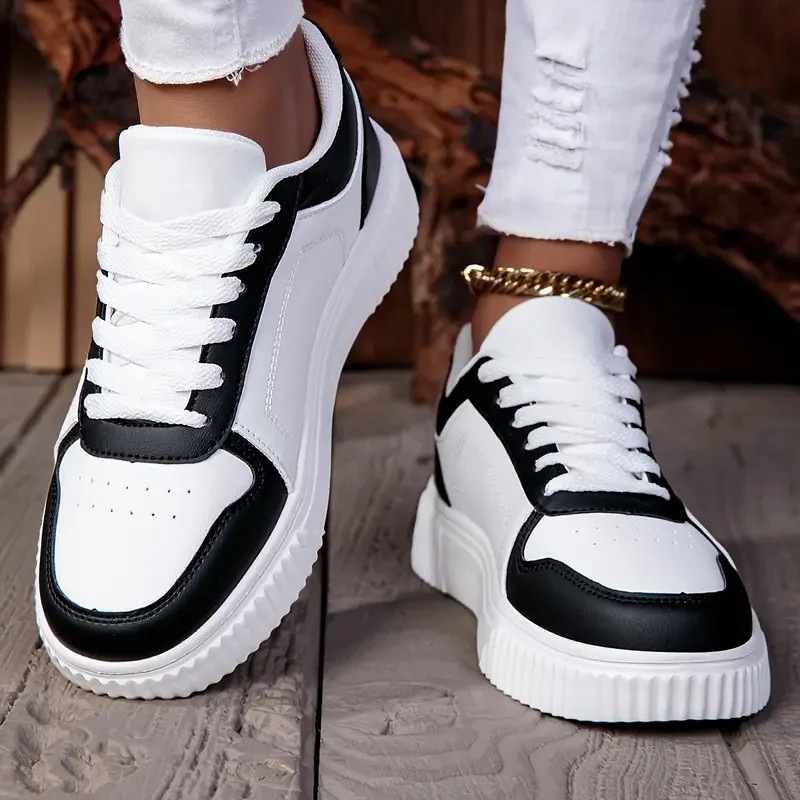 . Lace-up Low-top Casual Sneakers