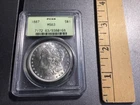 AD72 1887 Morgan Silver Dollar PCGS MS63 Green Holder