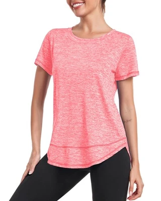 Sportshirt Damen Locker,Sport Shirt Kurzar Frauen Fitness Workout Oberteil Fu... - Bild 1 von 4