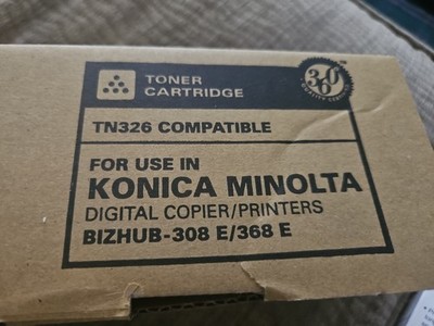 Konica Minolta TN326 COMPATIBLE Black Toner Cartridge Bizhub 308e Bizhub 368e