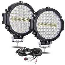 7 Inch Round LED Off Road Driving Lights 7 Inch 2 Black with Wiring Harness