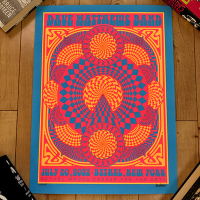 Dave Matthews Band 2022 Bethal New York USA Original Concert Black light Poster