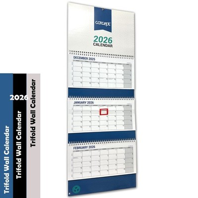 2026 Calendar Month To View Three Months Wall Planner Family Office Organiser