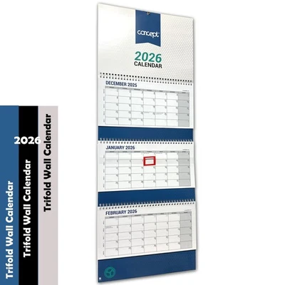 GENXON 2026 Calendar Month To View Three Months Wall Planner Family Office Organiser