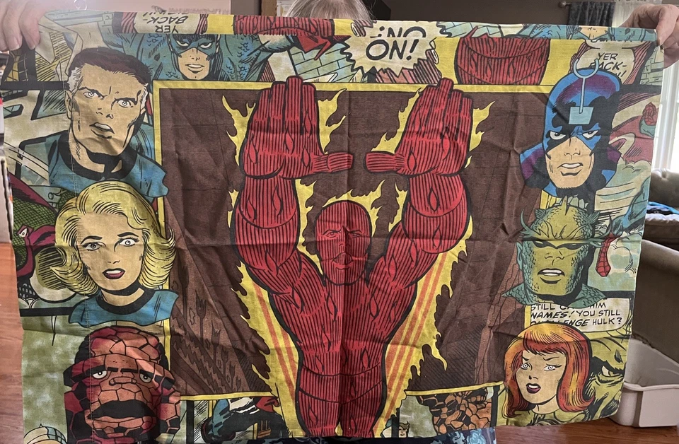 Difícil de encontrar Marvel Comics Super Heroes Juego de sábanas dobles de 3 piezas sábanas planas ajustables 2011 Foto 2 de 4