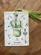 Green Witch Oracle Tarot Bookmark Botanical Garden Magick Card  #19 Strength