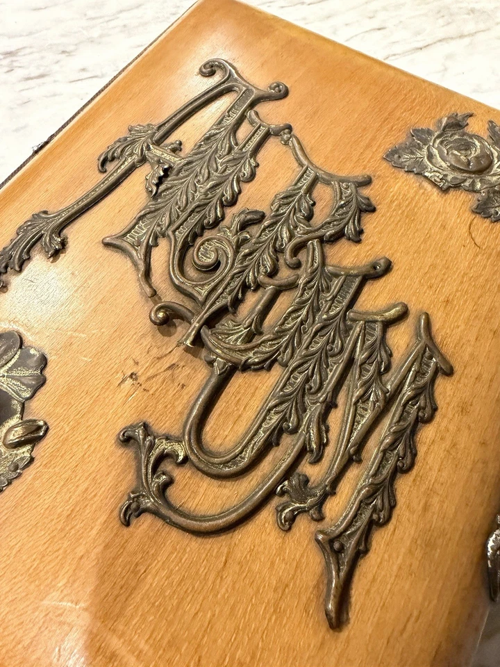 Antique 1800s Wood Cover Photo Album Formal Portraits And Tintypes 43 Photos - Image 3 of 4