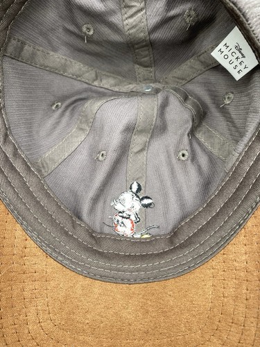 Cappello MICKEY MOUSE DISNEY in velluto a coste grigio marrone regolabile ricamato berretto Topolino - Foto 10 di 13