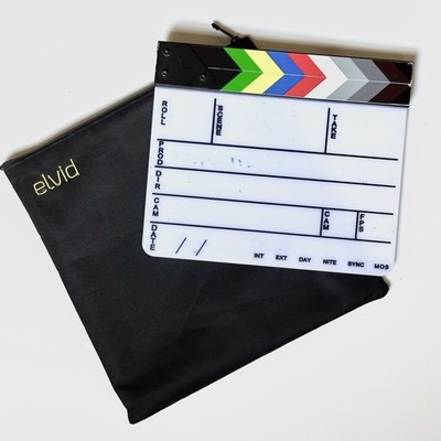 Elvid 9-Section Acrylic Dry Erase Production Slate with Color Clapper Sticks