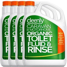 Cleenly Organic Toilet Fluid & Rinse For Carvans And Motorhomes Eco Green 8L