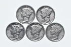 High Grade Lot 1937 1937 1939 1937 1937 Mercury Dime Collection *582