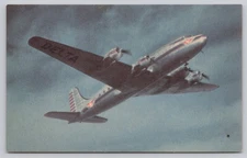 Vintage Delta Super-Deltaliner Airplane Postcard 1940s Aviation