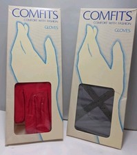 COMFITS GLOVES Vintage Ladies Gloves 2 Pair Nylon Spandex Fashion Driving Gloves