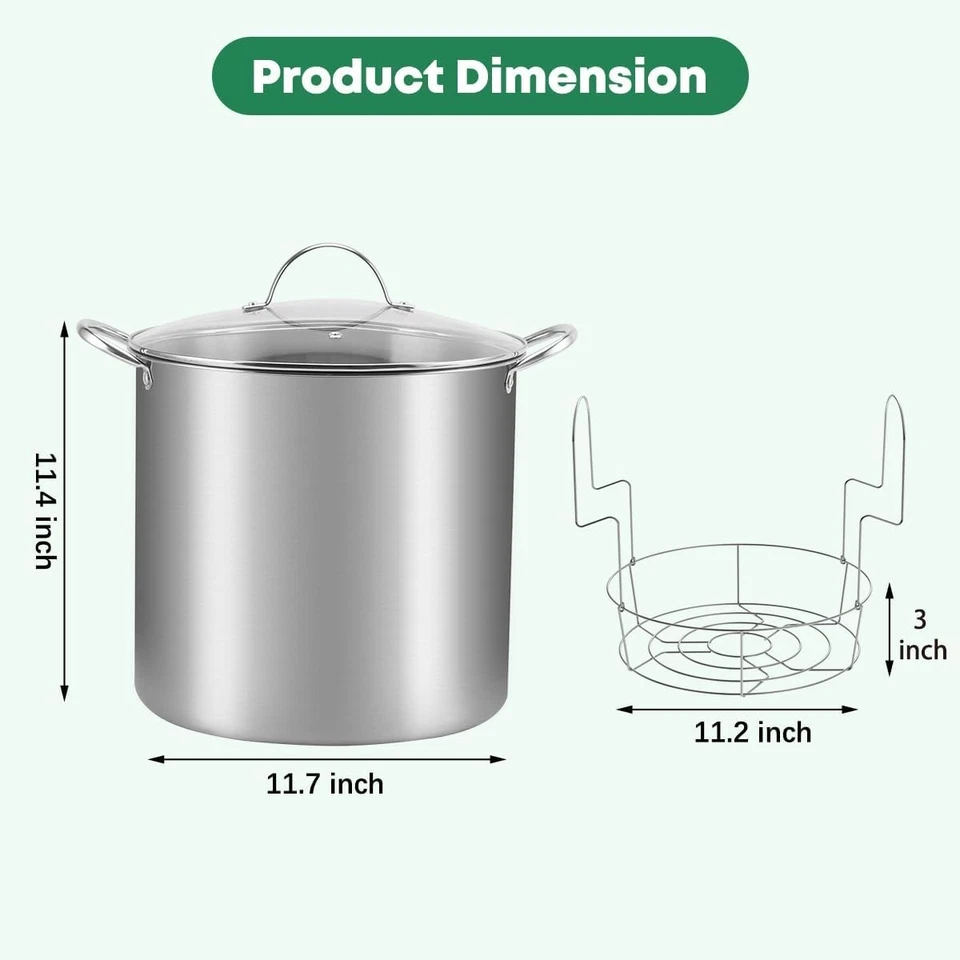 Stainless Steel 21.5QT Water Bath Canning Pot with RackSupplies Starter Kit - Image 3 of 4