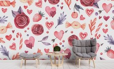 3D Valentine's Day Theme Pattern Wall Murals Wallpaper Murals Wall Sticker