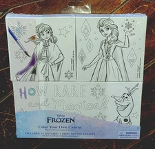 3 Disney's FROZEN Color Your Own Canvases + 1 Paint Brush and 6 Paints!