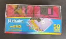 Verbatim DataLife Colors 50 Pack Disks in Storage Case MF 2HD IBM Formatted NEW