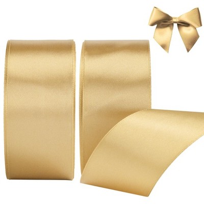 Satinband vergoldet 40 mm, 44 Meter Satinbänder Geschenk zum Verpacken