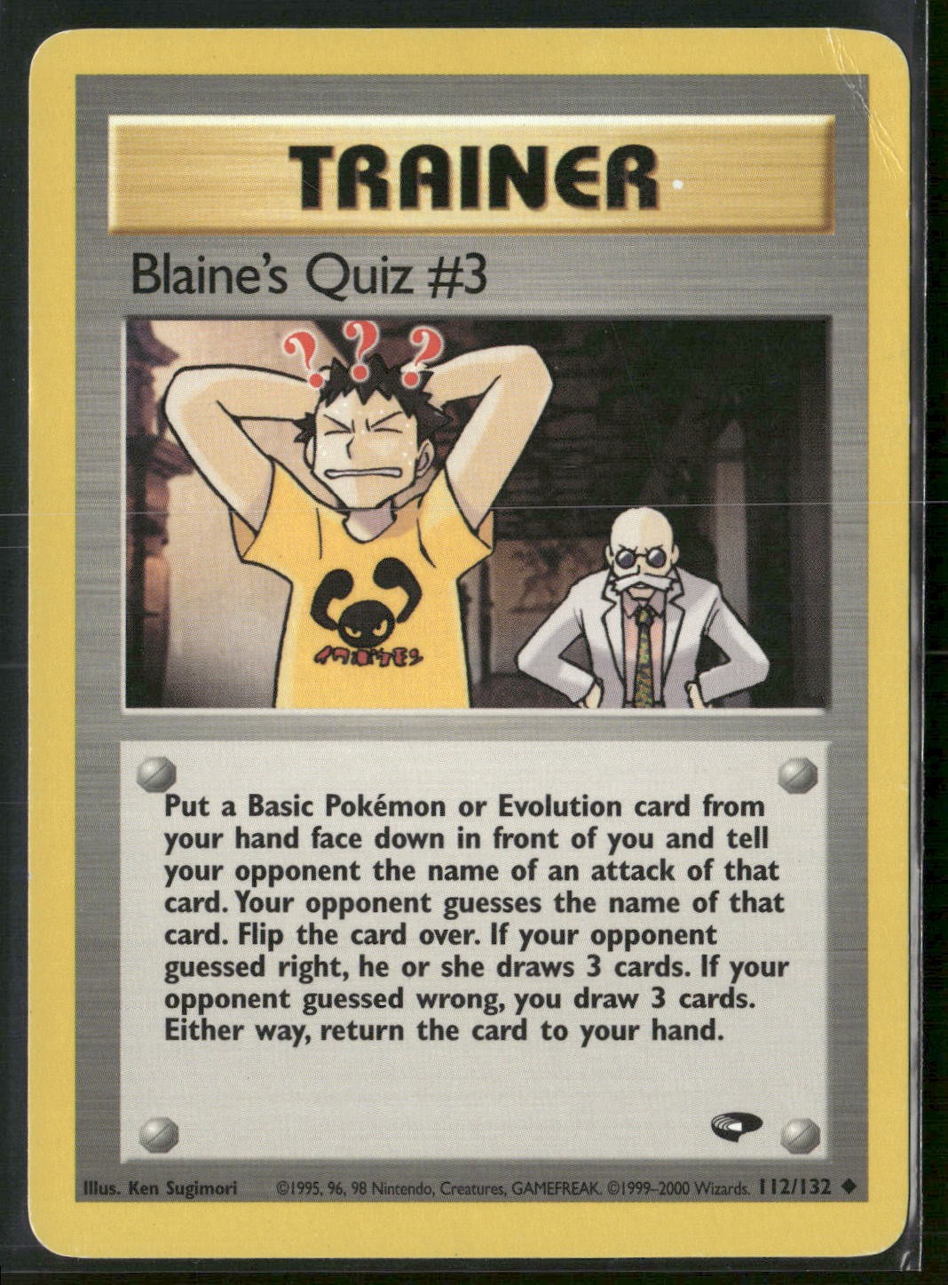 Blaine's Quiz #3 112/132 Uncommon Gym Challenge Pokemon Lightly Played