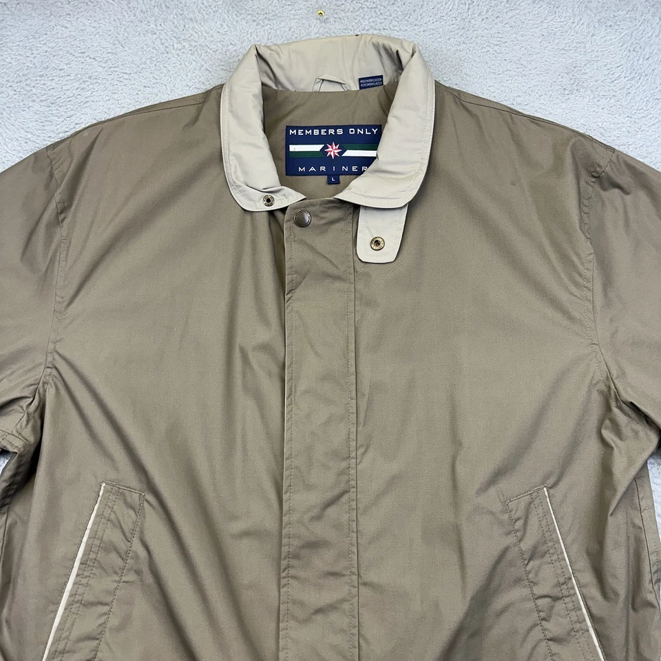 Members Only Mariner Jacket Mens Large Tan Beige Bomber Classic Coat Lightweight - Image 3 of 4