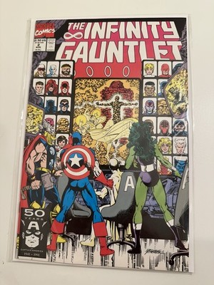 Marvel Comics The Infinity Gauntlet #2 1991 Copper Age Thor Boarded Comic