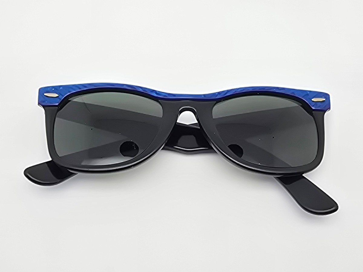 EUC Vintage RARE Ray-Ban B&L Wayfarer L1723 Blue Unisex Casual Sunglasses Ray-Ban #L1723 #Wayfarer Street Neat Electric #Blue... | Depop main image 4