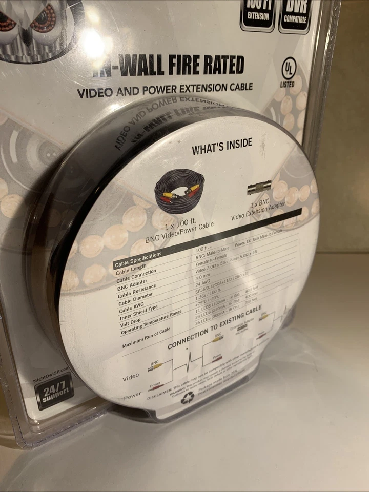 Night Owl Security CAB-24AWGG-100VP-A Standard Power/Video Extension Cable - Image 3 of 4