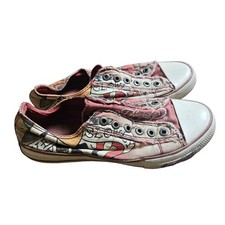 Ed Hardy Womens Tattoo Graphic Canvas Slip On Sneakers 6 Streetwear Skate Y2K