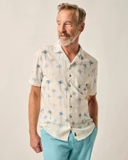 johnnie-O Short Sleeve Performance Button Down Shirt - Willie Ivory Size M