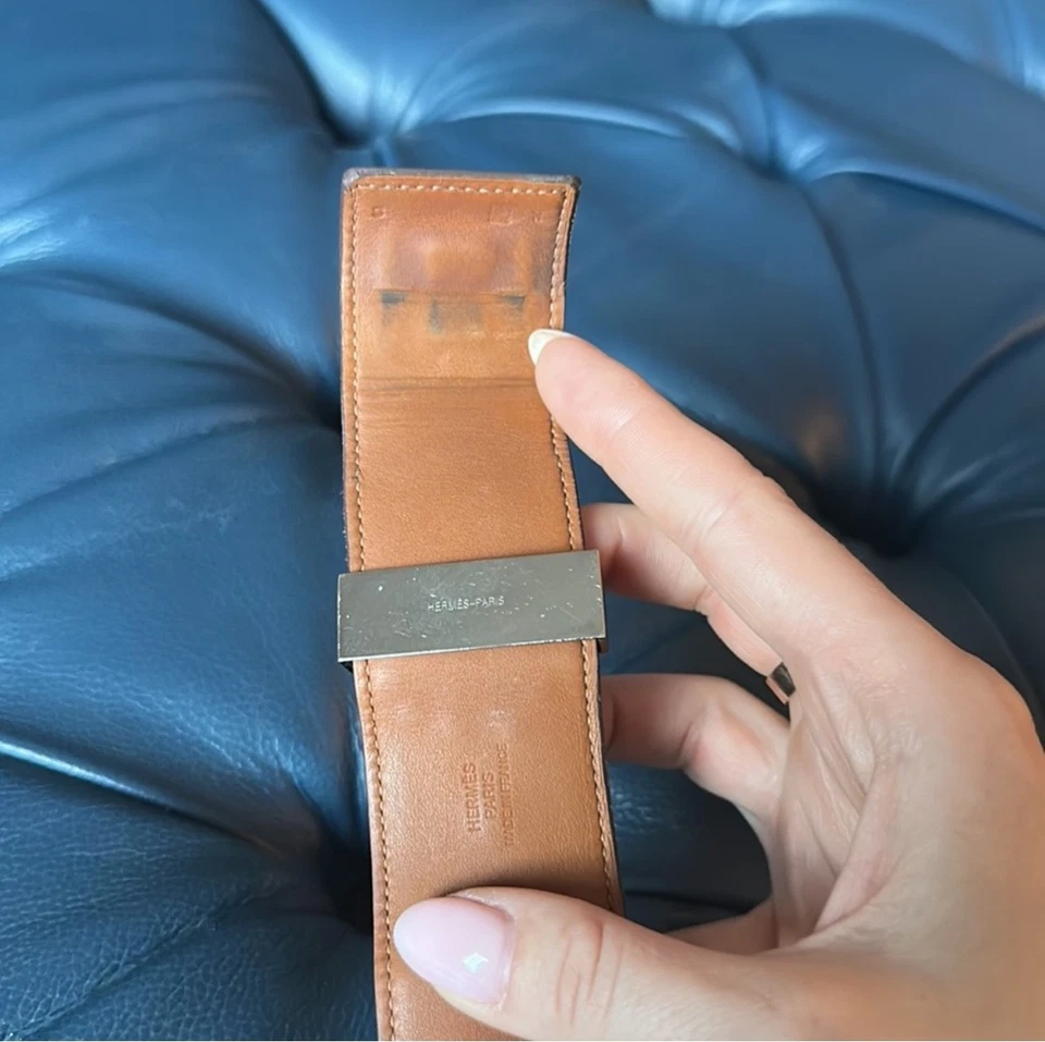 Hermes Collier De Chien Armband Leder Burgund/Silber Dick Größe S - Bild 4 von 4